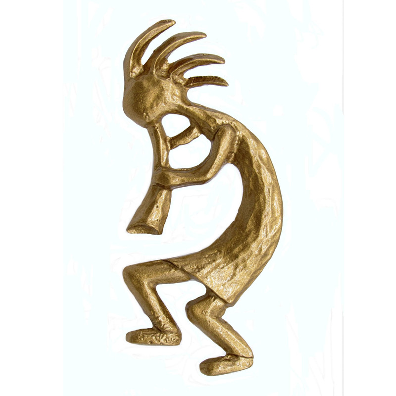 Kokopelli Left Facing Knob, Lux Gold